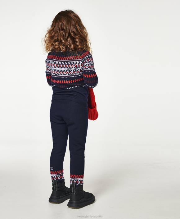 ropa Fairisle de colocación azul marino. T28T876 camiseta interior mini me merino mujer Sweaty Betty