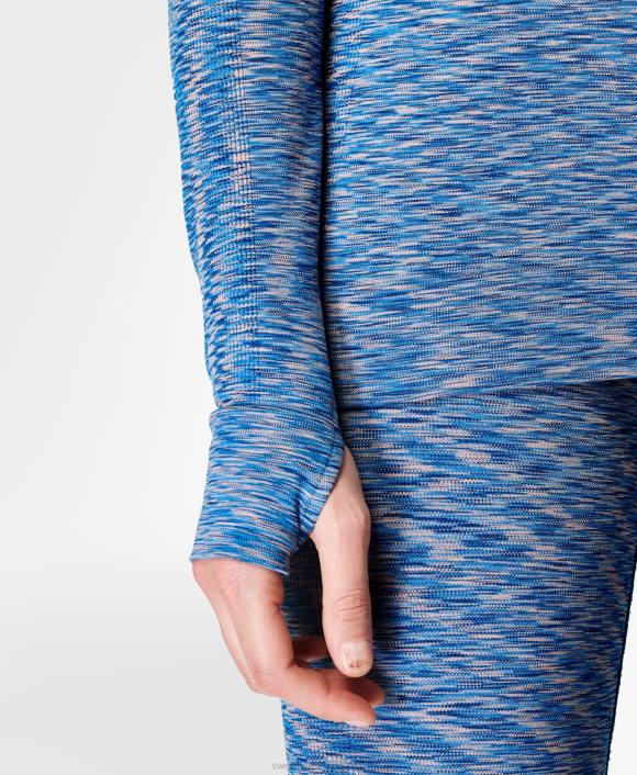 ropa azul profundo T28T764 camiseta interior con capucha y diseño spacedye mujer Sweaty Betty