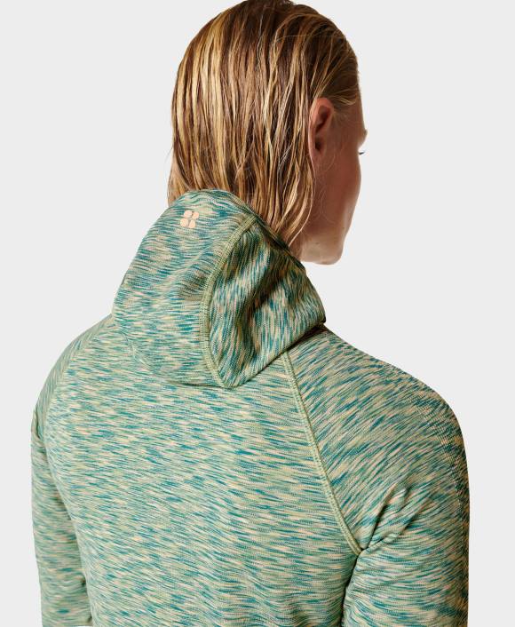 ropa terreno verde T28T765 camiseta interior con capucha y diseño spacedye mujer Sweaty Betty