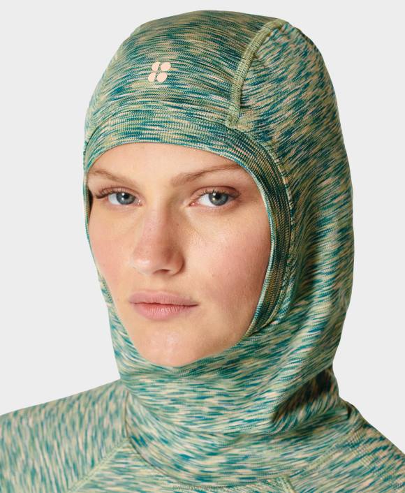 ropa terreno verde T28T765 camiseta interior con capucha y diseño spacedye mujer Sweaty Betty