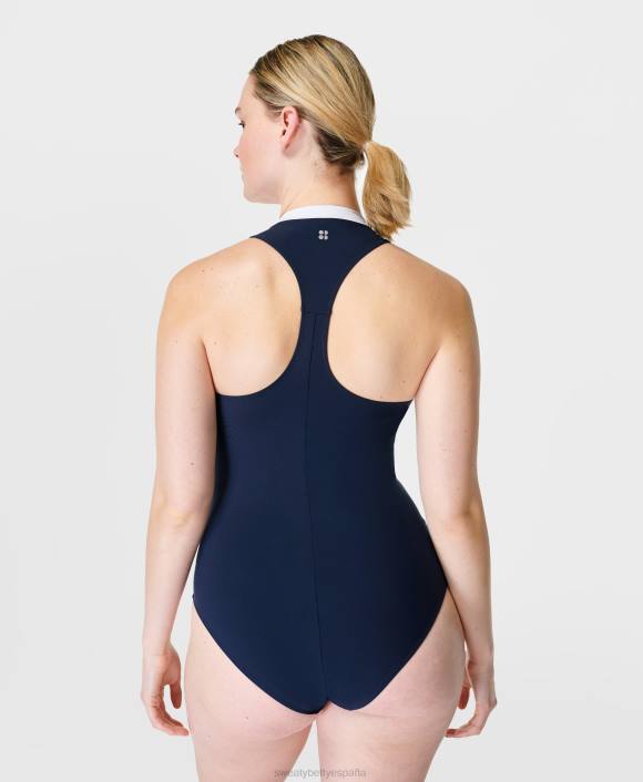 ropa Azul marino T28T572 traje de baño vista xtra life con cuello alto mujer Sweaty Betty