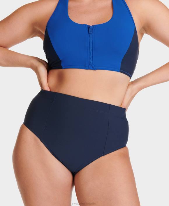 ropa azul marino francés T28T606 braguita de bikini Brook de talle alto xtra life mujer Sweaty Betty