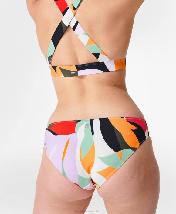 ropa estampado de hojas verdes T28T630 braguita de bikini península xtra life mujer Sweaty Betty