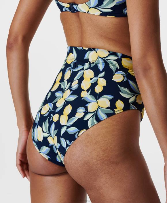 ropa estampado de limonero azul T28T609 braguita de bikini Brook de talle alto xtra life mujer Sweaty Betty