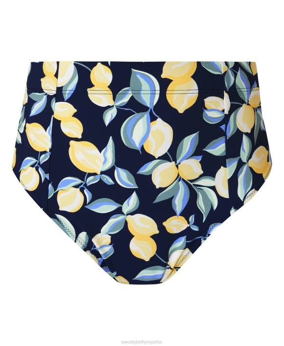 ropa estampado de limonero azul T28T609 braguita de bikini Brook de talle alto xtra life mujer Sweaty Betty