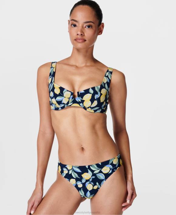 ropa estampado de limonero azul T28T633 braguita de bikini península xtra life mujer Sweaty Betty