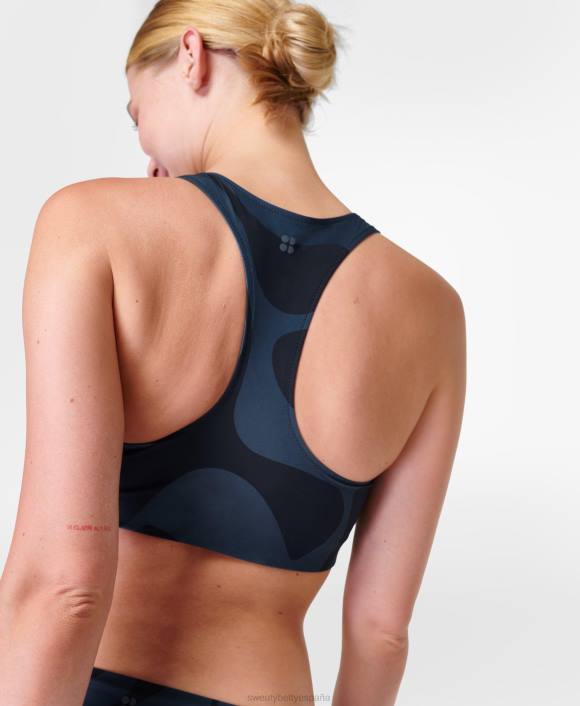 ropa estampado de mármol de agua azul T28T1078 top de bikini oceanic xtra life mujer Sweaty Betty