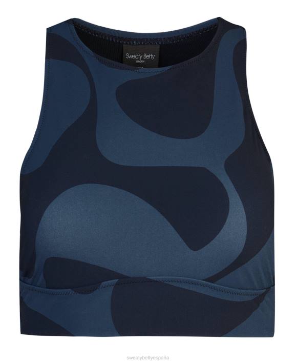 ropa estampado de mármol de agua azul T28T1078 top de bikini oceanic xtra life mujer Sweaty Betty