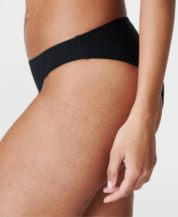 ropa negro T28T811 braguita de bikini capri xtra life de pernera alta mujer Sweaty Betty