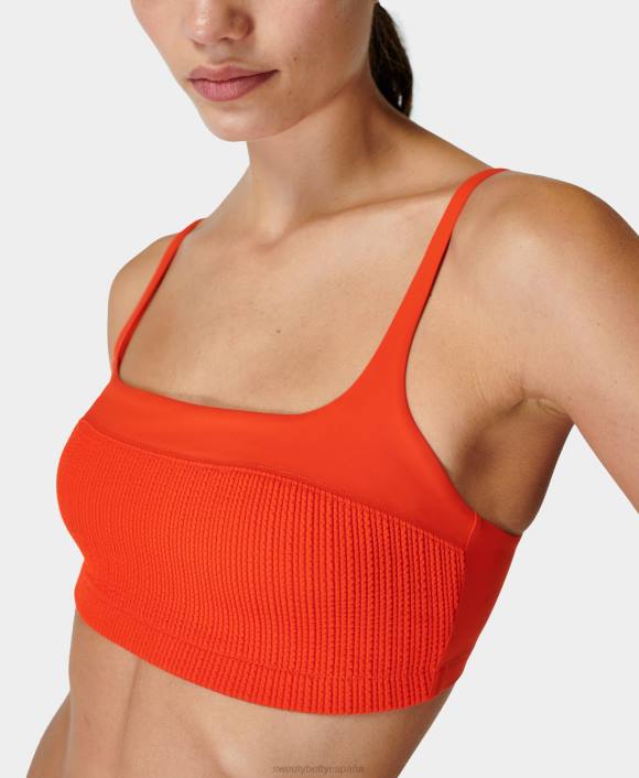 ropa pájaro de fuego T28T805 top de bikini capri arrugado con cuello cuadrado mujer Sweaty Betty