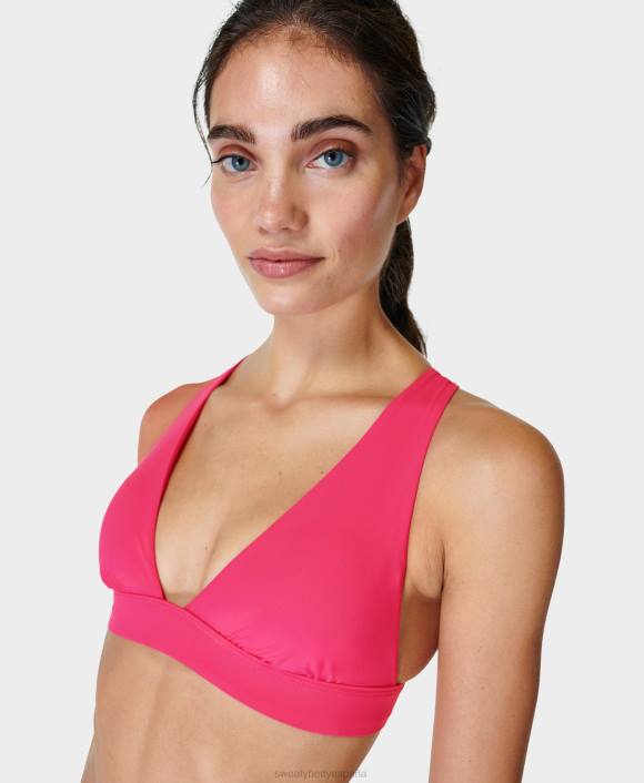 ropa resplandor rosa T28T441 top de bikini península xtra life mujer Sweaty Betty