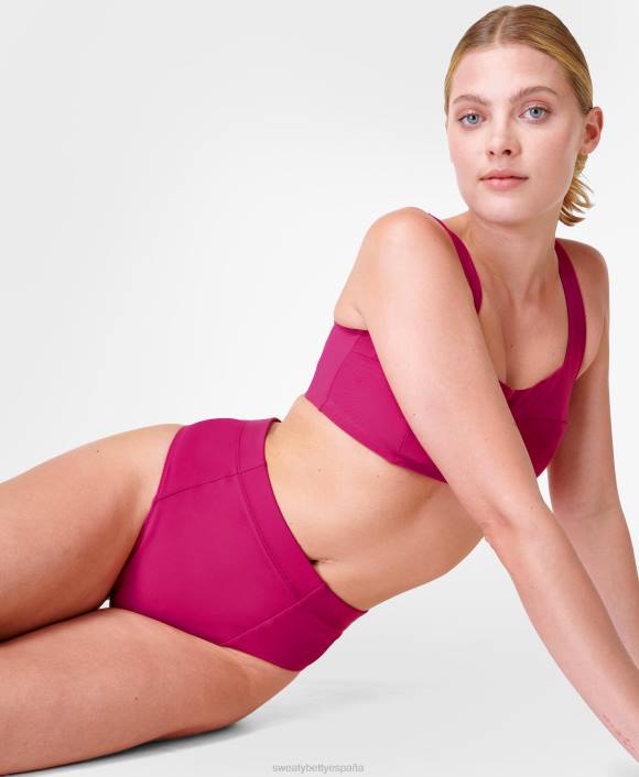 ropa rosa flox T28T605 braguita de bikini Brook de talle alto xtra life mujer Sweaty Betty