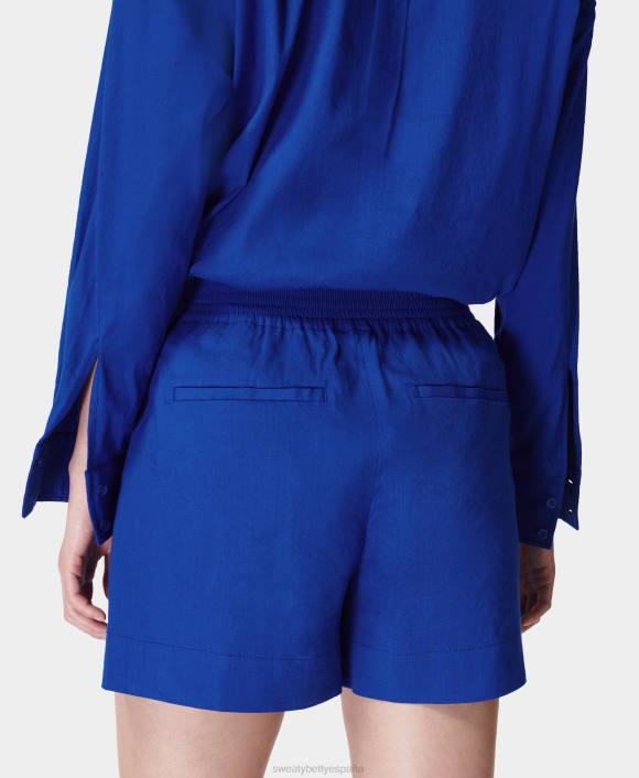 ropa azul relámpago T28T875 pantalones cortos de lino elástico de verano mujer Sweaty Betty
