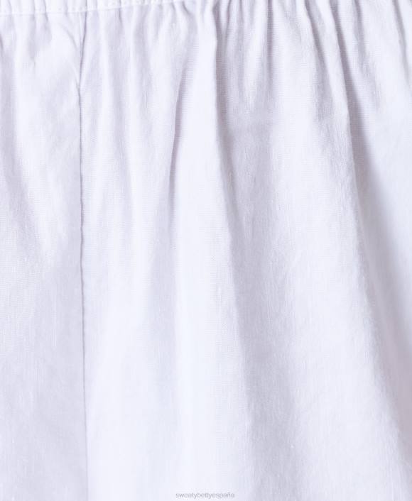 ropa blanco T28T874 pantalones cortos de lino elástico de verano mujer Sweaty Betty