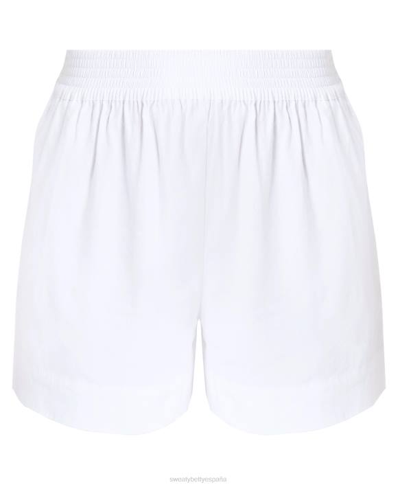 ropa blanco T28T874 pantalones cortos de lino elástico de verano mujer Sweaty Betty