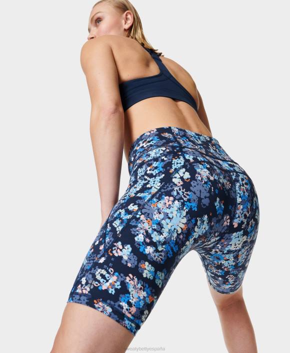 ropa estampado de caleidoscopio floral azul T28T557 pantalones cortos ciclistas de 9" mujer Sweaty Betty