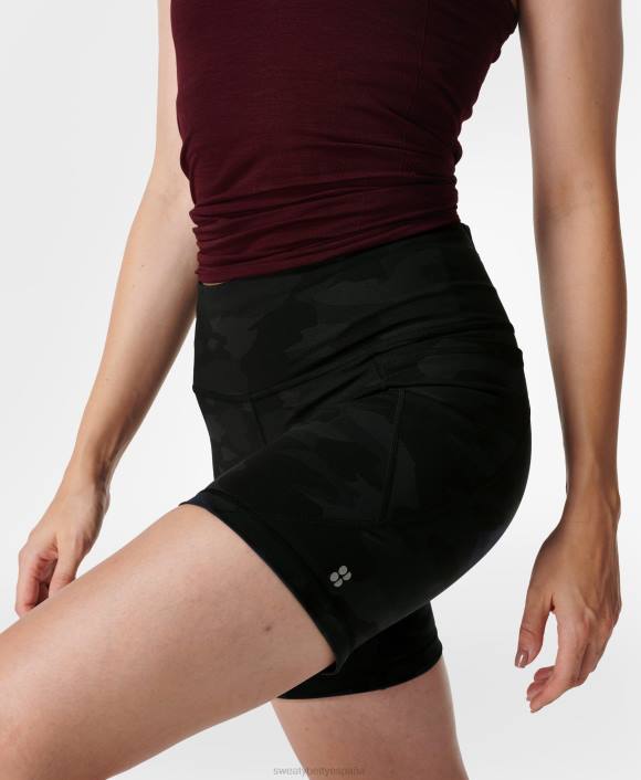 ropa estampado de camuflaje ultra negro T28T411 pantalones cortos ciclistas de 6" mujer Sweaty Betty