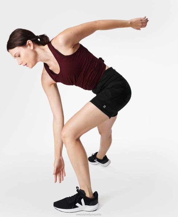 ropa estampado de camuflaje ultra negro T28T411 pantalones cortos ciclistas de 6