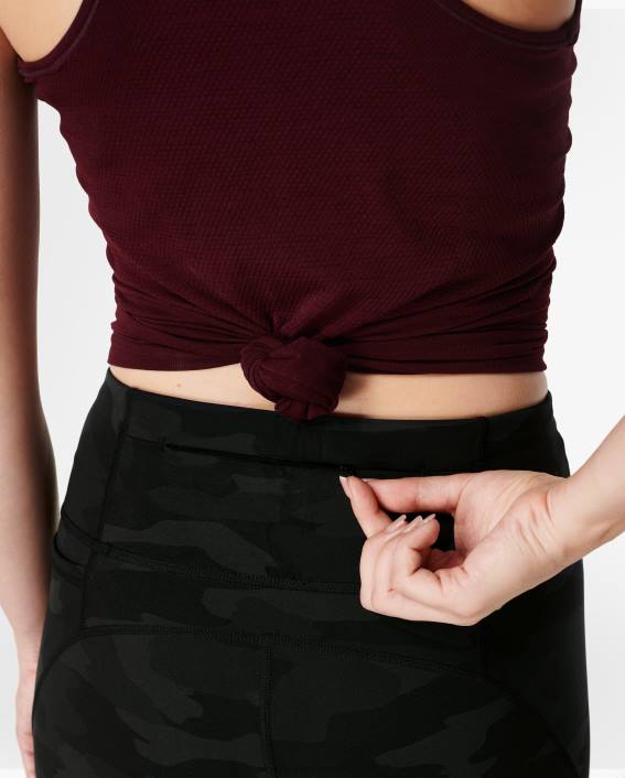 ropa estampado de camuflaje ultra negro T28T411 pantalones cortos ciclistas de 6