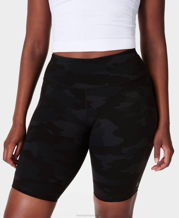 ropa estampado de camuflaje ultra negro T28T559 pantalones cortos ciclistas de 9