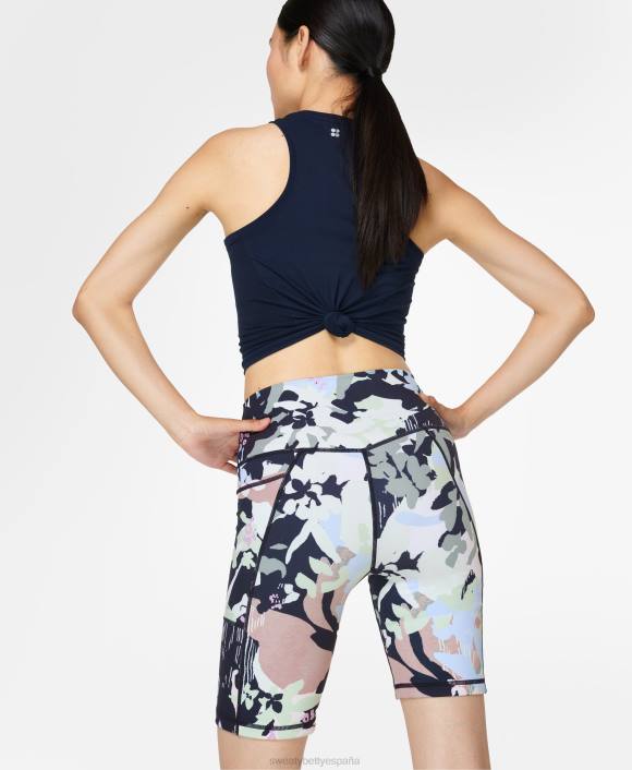 ropa estampado de capas florales verdes T28T1087 shorts ciclistas súper esculpidos de 8