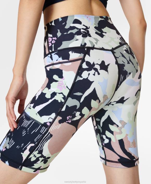 ropa estampado de capas florales verdes T28T1087 shorts ciclistas súper esculpidos de 8