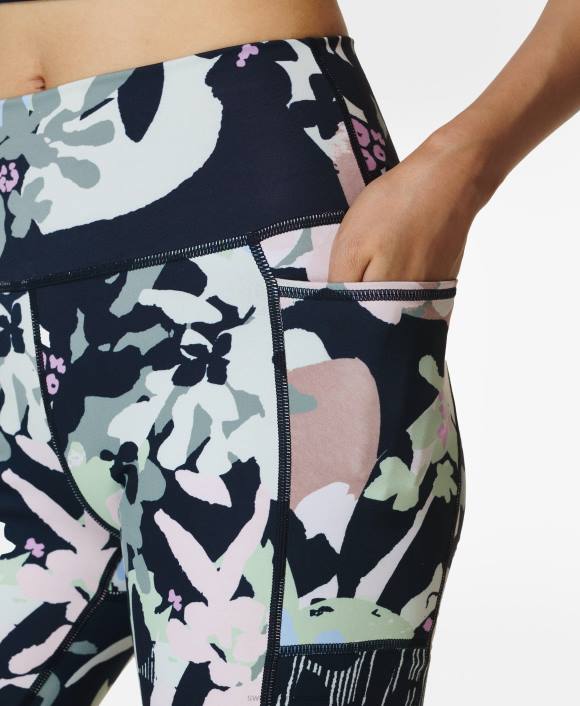 ropa estampado de capas florales verdes T28T1087 shorts ciclistas súper esculpidos de 8