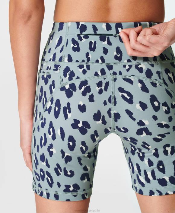 ropa estampado de guepardo azul T28T410 pantalones cortos ciclistas de 6