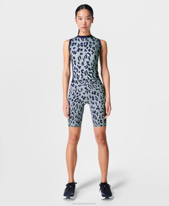 ropa estampado de guepardo azul T28T558 pantalones cortos ciclistas de 9