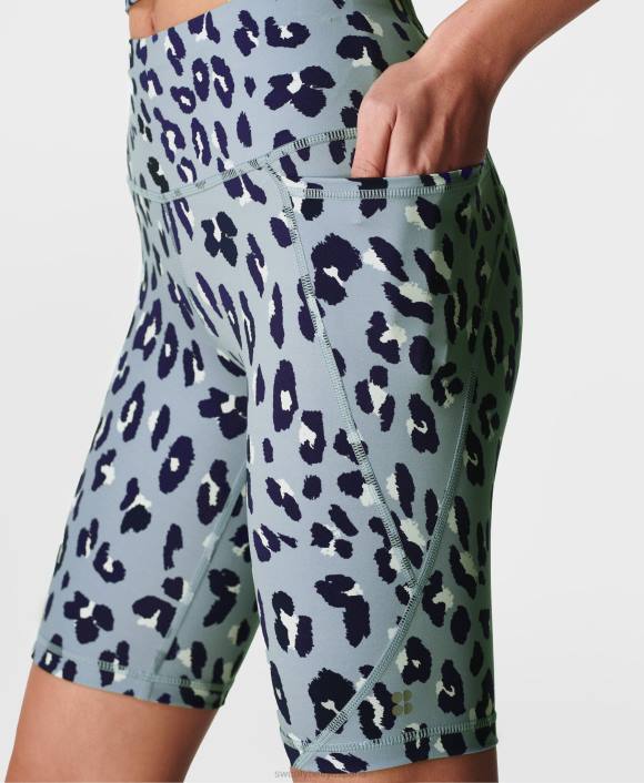 ropa estampado de guepardo azul T28T558 pantalones cortos ciclistas de 9