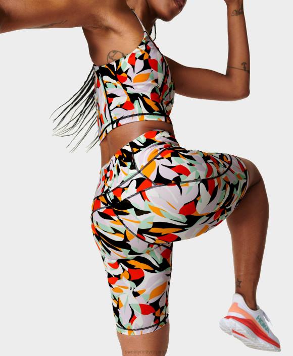 ropa estampado de hojas verdes T28T560 pantalones cortos ciclistas de 9" mujer Sweaty Betty