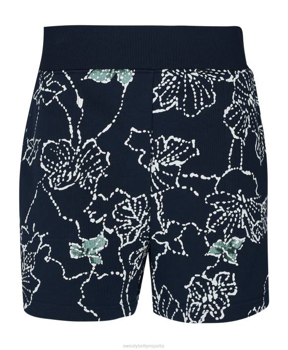 ropa estampado floral linea azul marino T28T882 pantalones cortos elásticos reyezuelo mujer Sweaty Betty