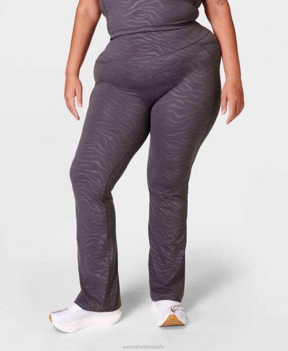 ropa estampado relieve tigre gris urbano T28T192 pantalones deportivos con corte tipo bota mujer Sweaty Betty