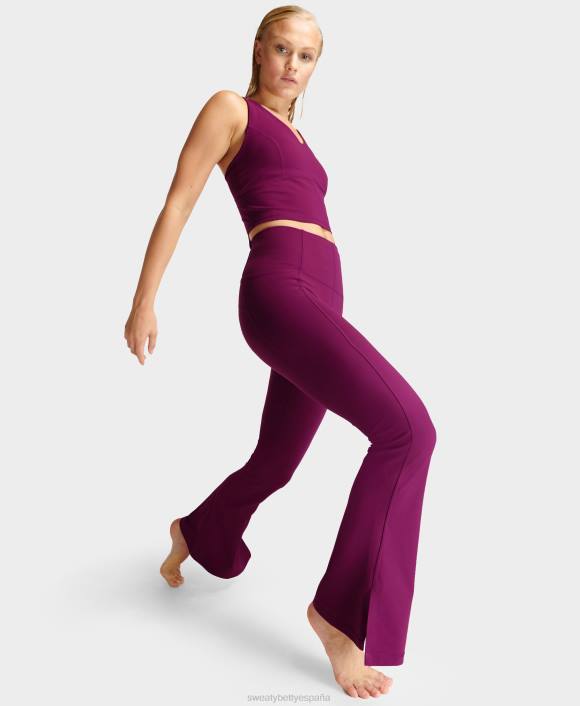 ropa rosa amaranto T28T555 pantalones de yoga acampanados súper suaves mujer Sweaty Betty