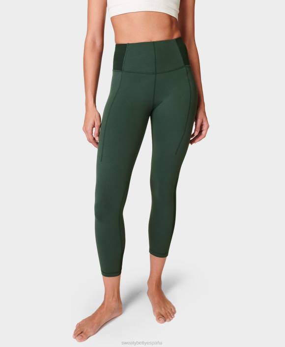 ropa caminata verde T28T288 Leggings de yoga 7/8 de canalé súper suaves mujer Sweaty Betty