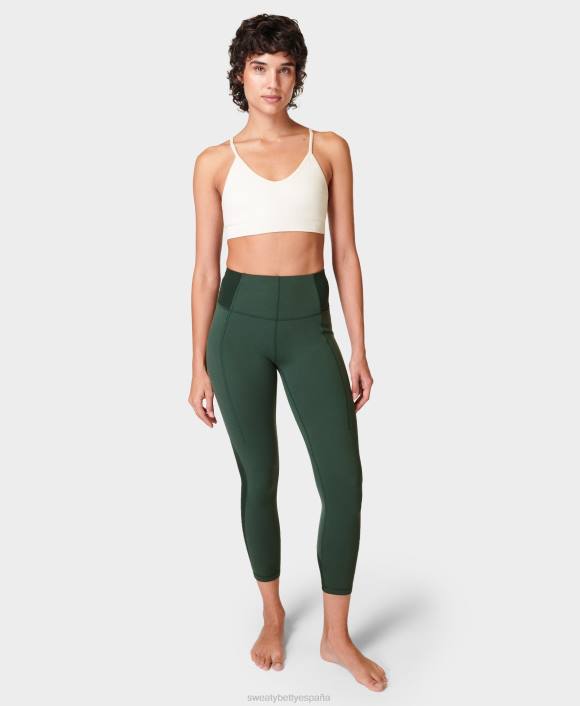 ropa caminata verde T28T288 Leggings de yoga 7/8 de canalé súper suaves mujer Sweaty Betty