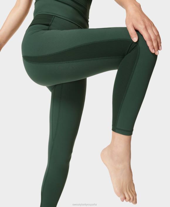 ropa caminata verde T28T288 Leggings de yoga 7/8 de canalé súper suaves mujer Sweaty Betty