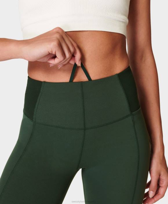 ropa caminata verde T28T288 Leggings de yoga 7/8 de canalé súper suaves mujer Sweaty Betty