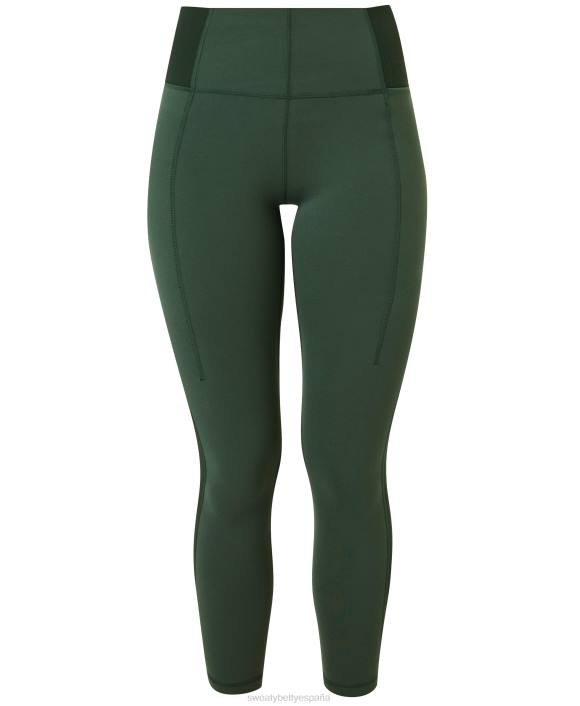 ropa caminata verde T28T288 Leggings de yoga 7/8 de canalé súper suaves mujer Sweaty Betty