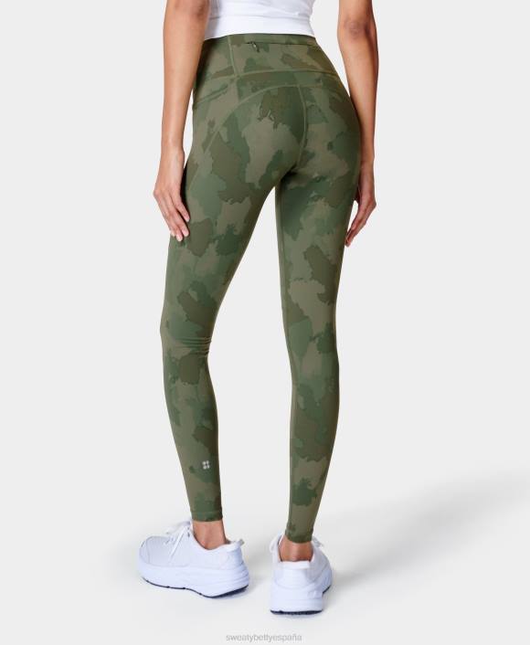 ropa estampado de camuflaje pintado de verde T28T65 leggings de entrenamiento de potencia mujer Sweaty Betty