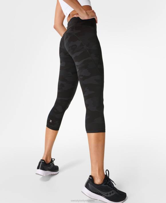 ropa estampado de camuflaje ultra negro T28T421 leggings deportivos cortos y potentes mujer Sweaty Betty