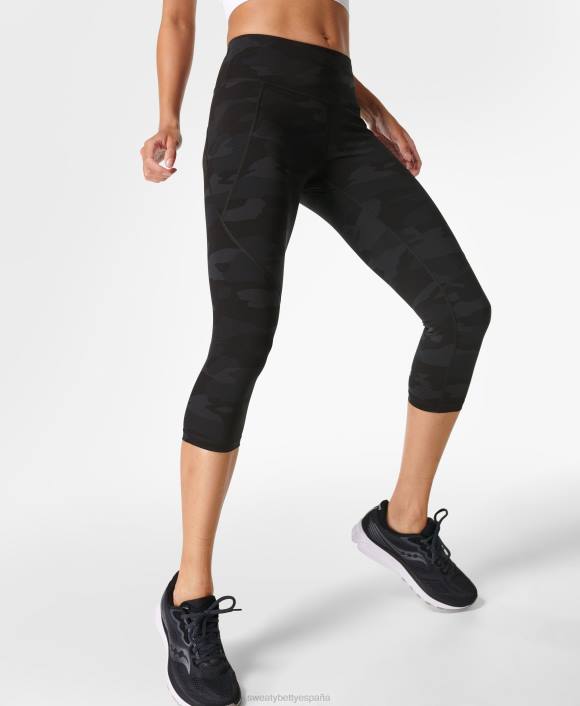 ropa estampado de camuflaje ultra negro T28T421 leggings deportivos cortos y potentes mujer Sweaty Betty