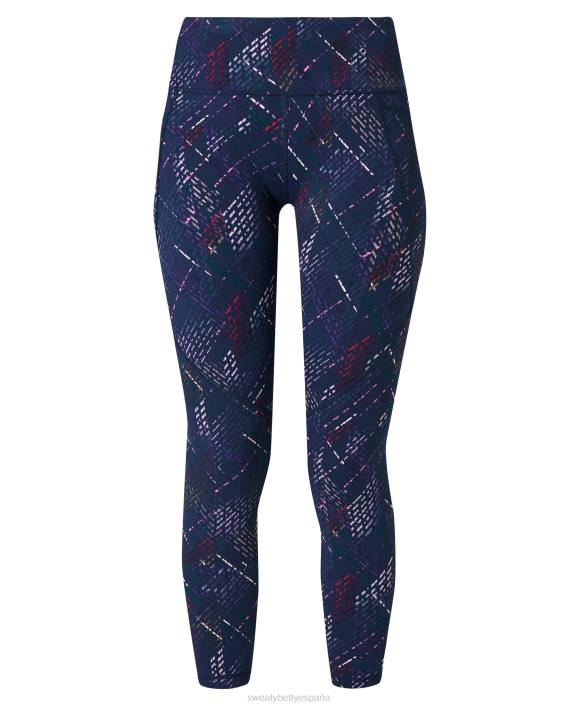 ropa estampado de cuadros azules deconstruidos T28T24 leggings de entrenamiento power 7/8 mujer Sweaty Betty