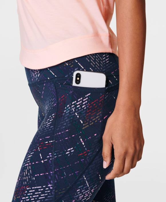 ropa estampado de cuadros azules deconstruidos T28T70 leggings de entrenamiento de potencia mujer Sweaty Betty