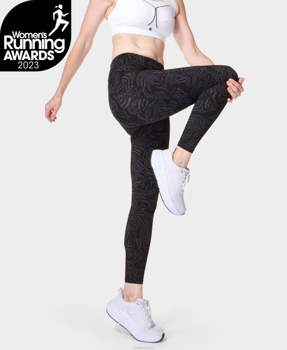 ropa estampado de cuadros de cebra gris T28T208 leggings para correr gravedad cero 7/8 mujer Sweaty Betty