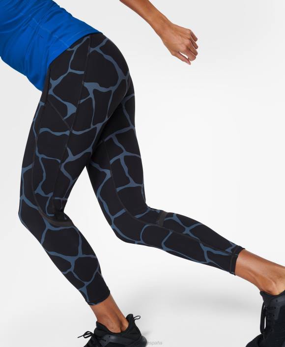 ropa estampado de fragmentos de animales en azul T28T991 leggings para correr 7/8 de talle alto y gravedad cero mujer Sweaty Betty