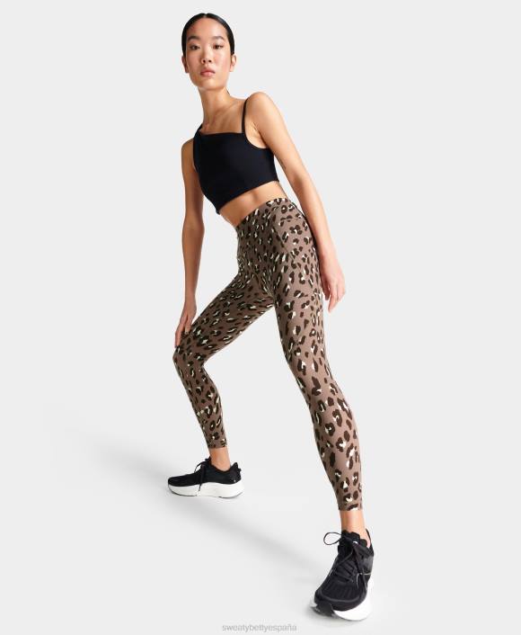 ropa estampado de guepardo marrón T28T7 leggings de entrenamiento power 7/8 mujer Sweaty Betty
