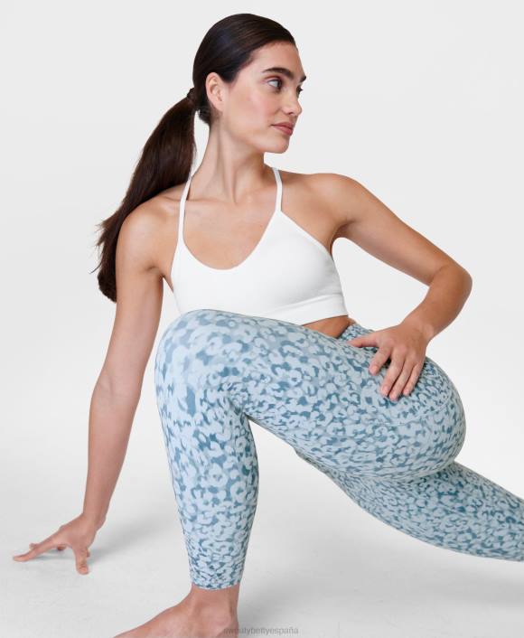 ropa estampado de leopardo de las nieves azul T28T121 leggings de yoga 7/8 súper suaves mujer Sweaty Betty
