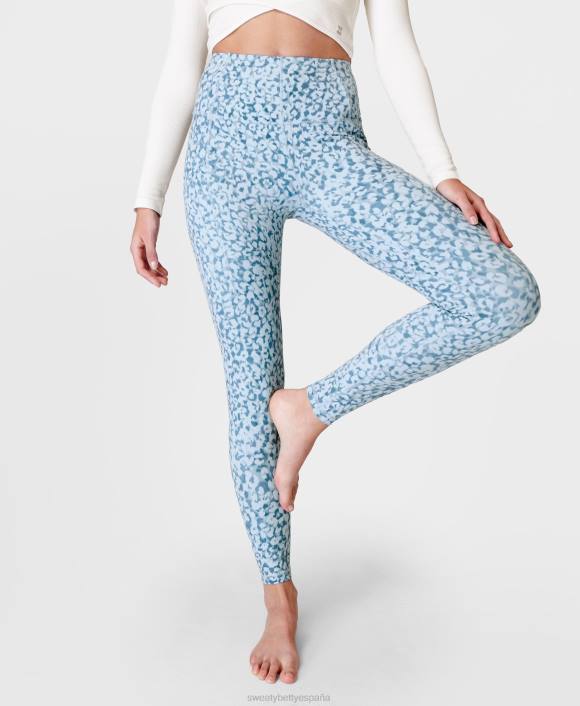 ropa estampado de leopardo de las nieves azul T28T169 leggings de yoga súper suaves mujer Sweaty Betty