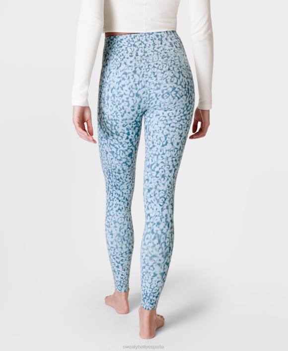 ropa estampado de leopardo de las nieves azul T28T169 leggings de yoga súper suaves mujer Sweaty Betty